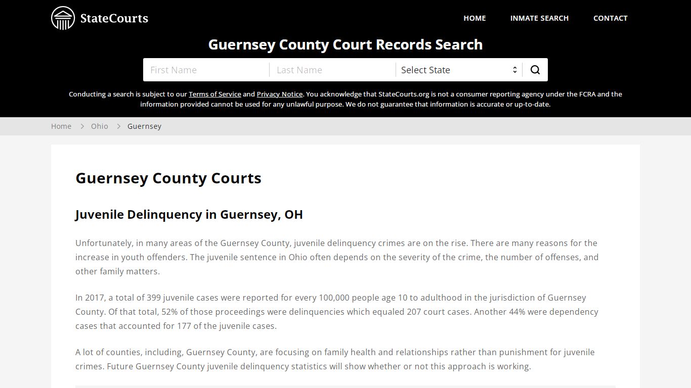 Guernsey County, OH Courts - Records & Cases - StateCourts