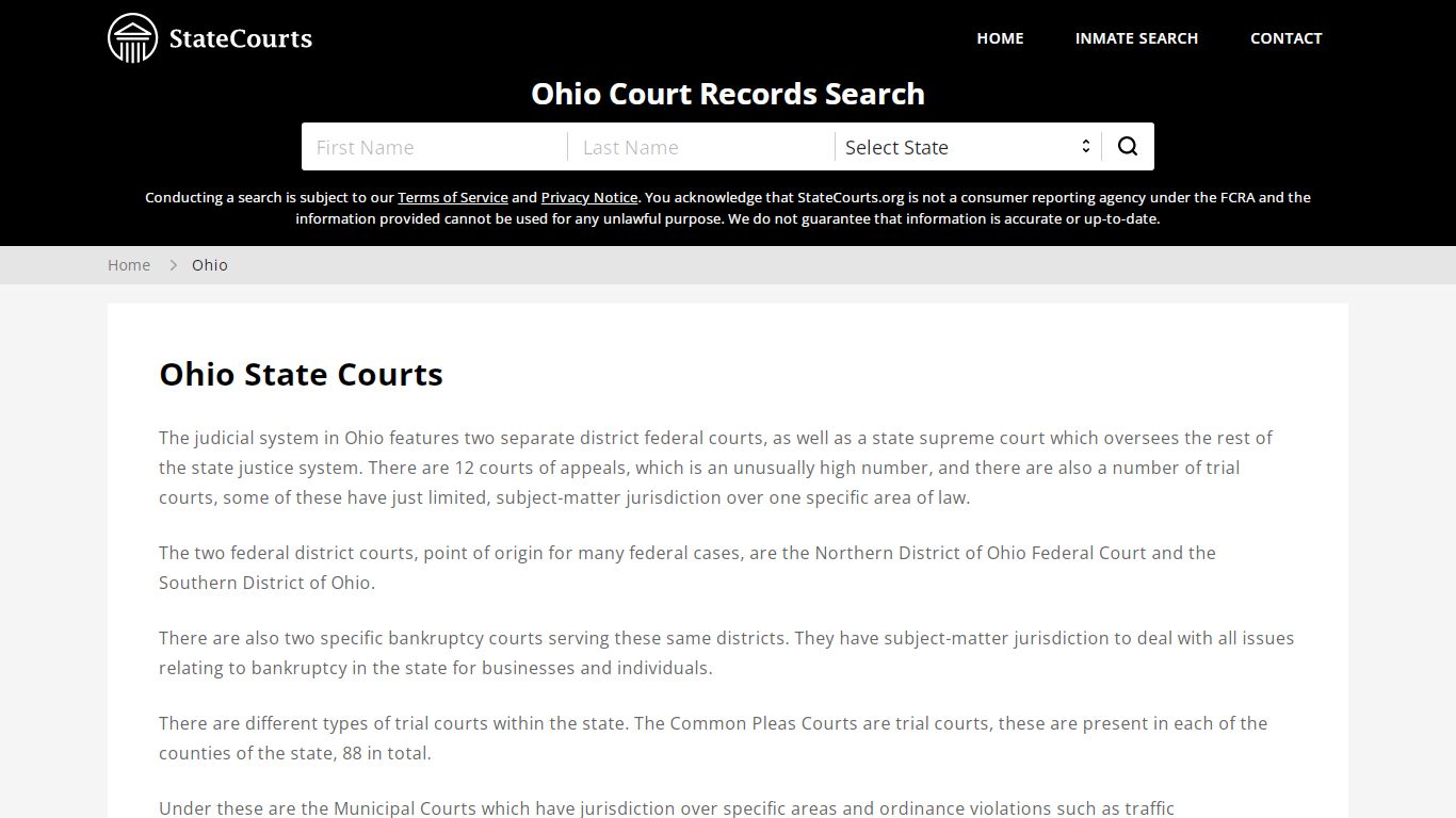 Ohio Court Records - OH State Courts